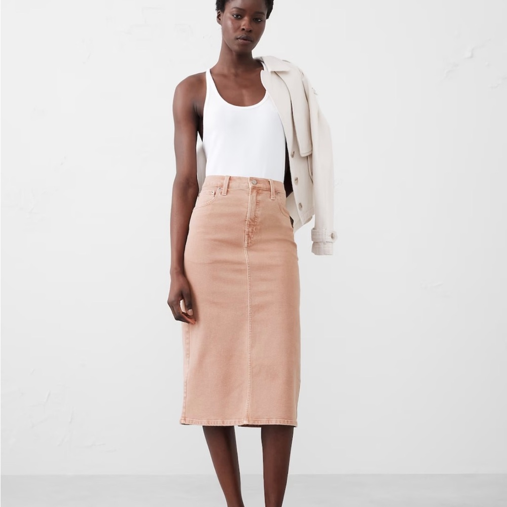 DENIM MIDI PENCIL SKIRT